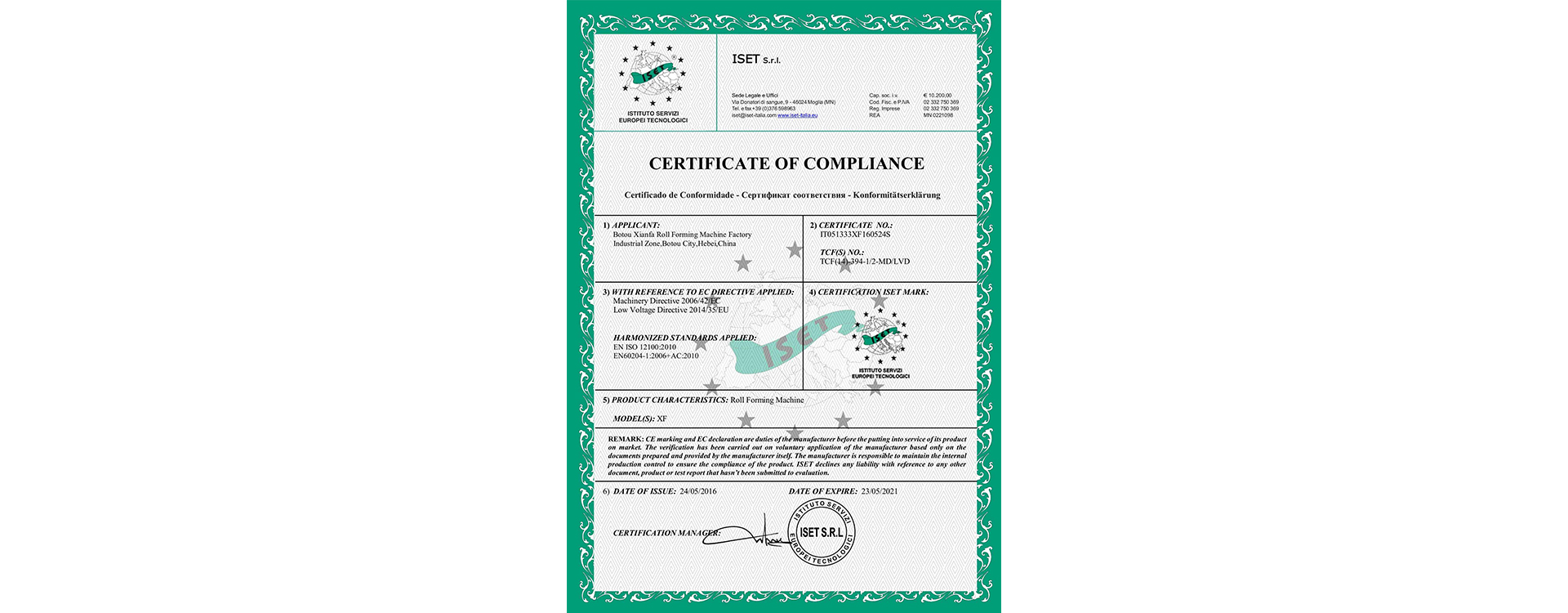 Roof tile roll forming machine